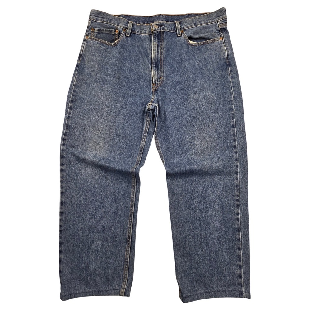 Levis 550 Relaxed Fit Tapered Leg Jeans Mens 40x28 Medium Wash Blue *HEMMED